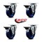 Service Caster 4'' Solid Poly Wheel Swivel Top Plate Caster Set Posi Brake, 4PK SCC-20S414-SPUS-PLB-4 - alternate 2